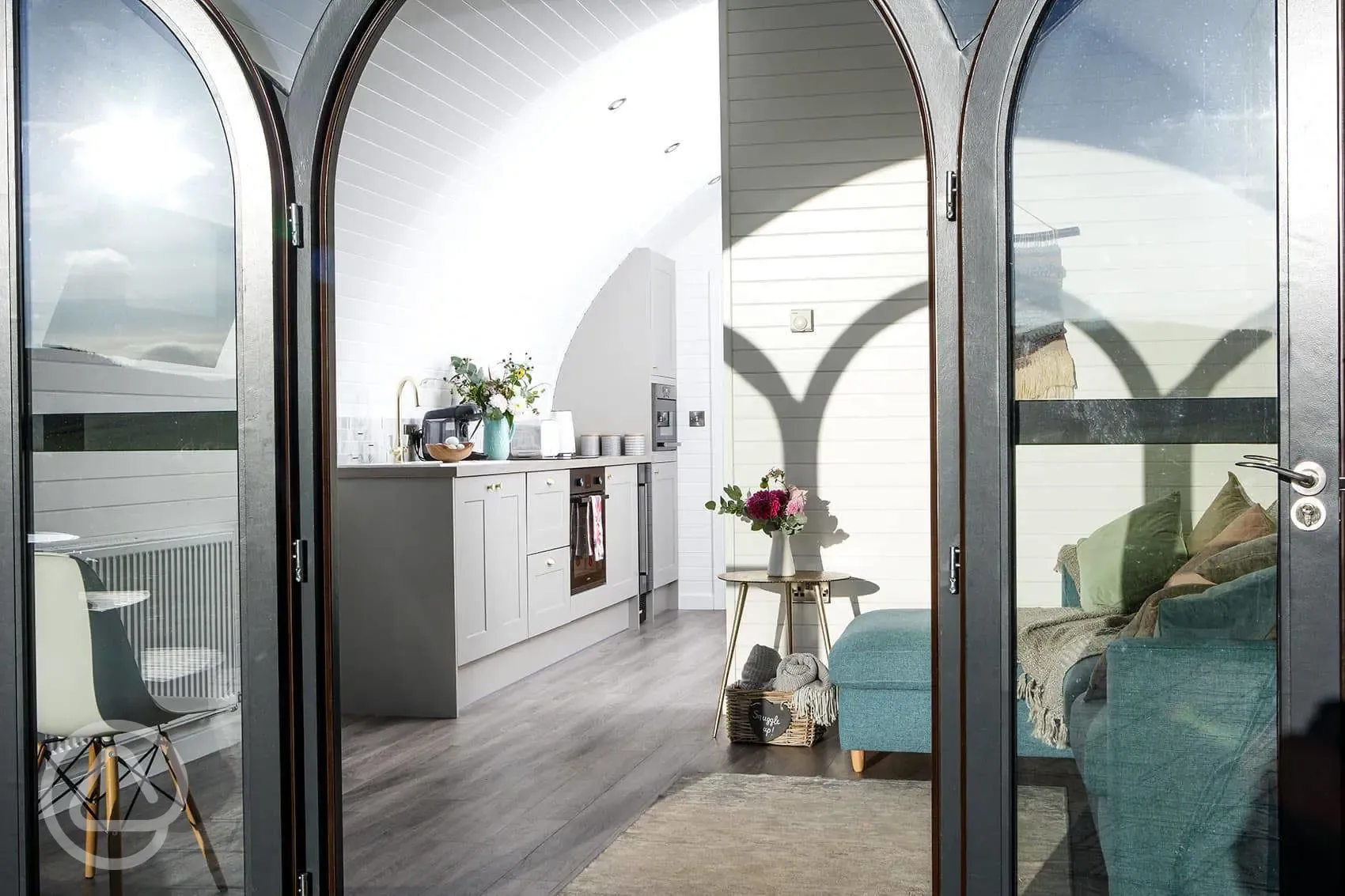 White Clover ensuite pod living area with dining space and kitchen White Clover ensuite pod living area with dining space and kitchen