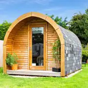 View of camping pod (dog friendly) at The Nurseries Caravan Park 
