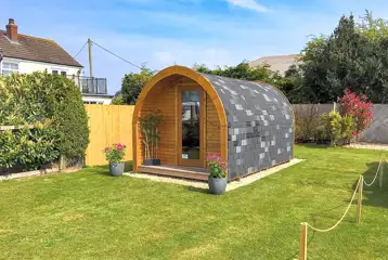 Camping pod (dog friendly) with a small garden area
