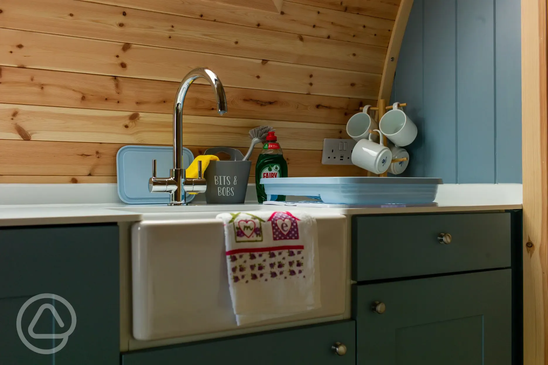 Glamping pod kitchen