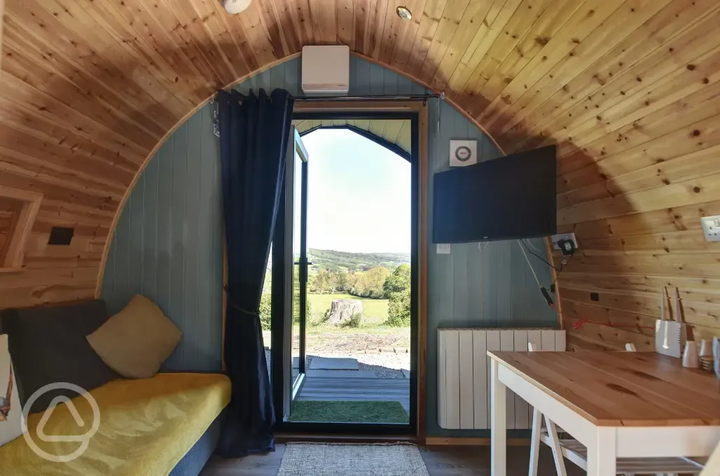 Glamping pod interior
