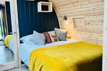 Glamping pod bed