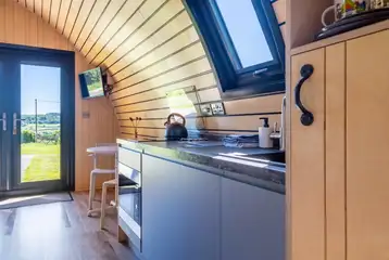 Glamping pod kitchen