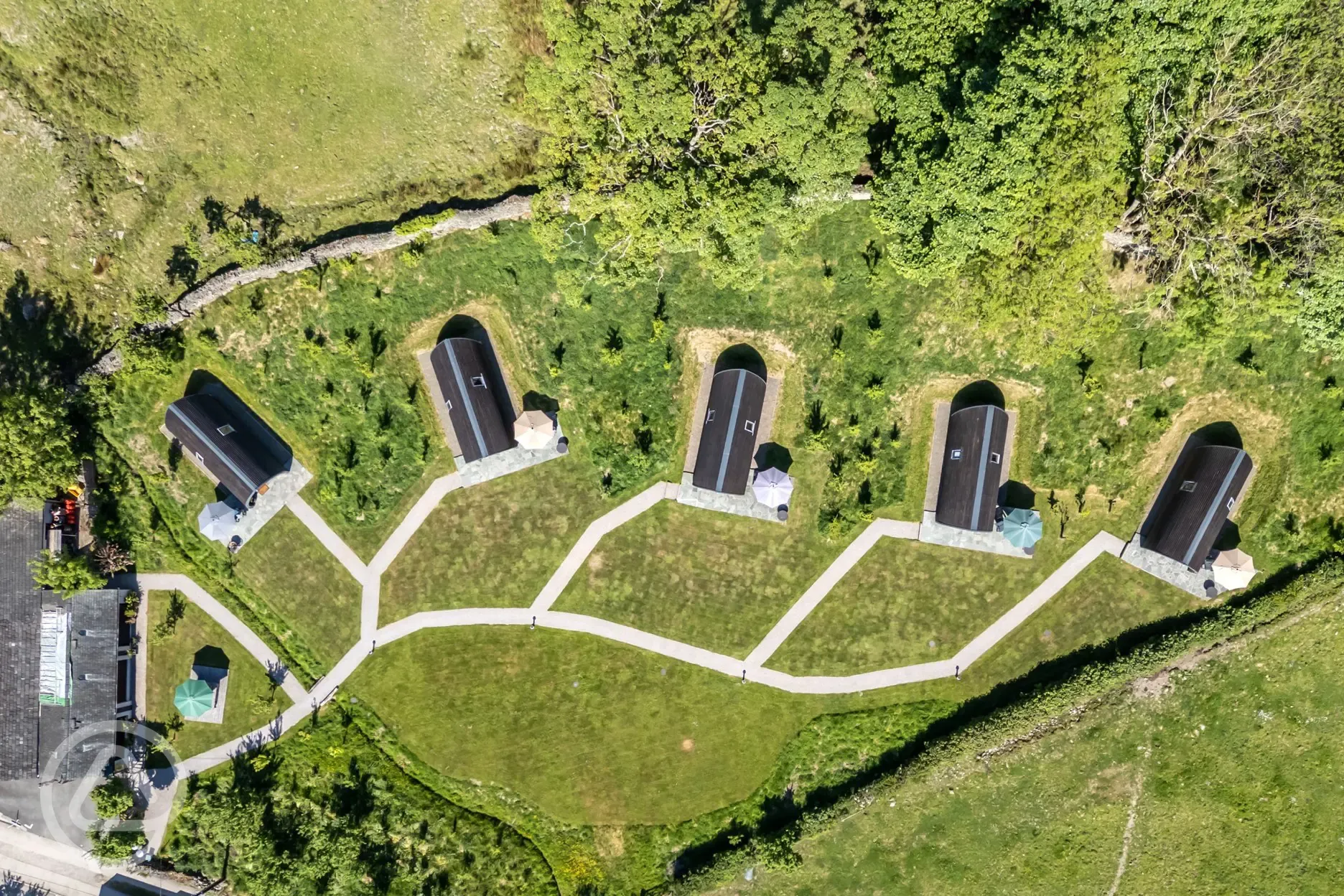 Bird's eye view of the site