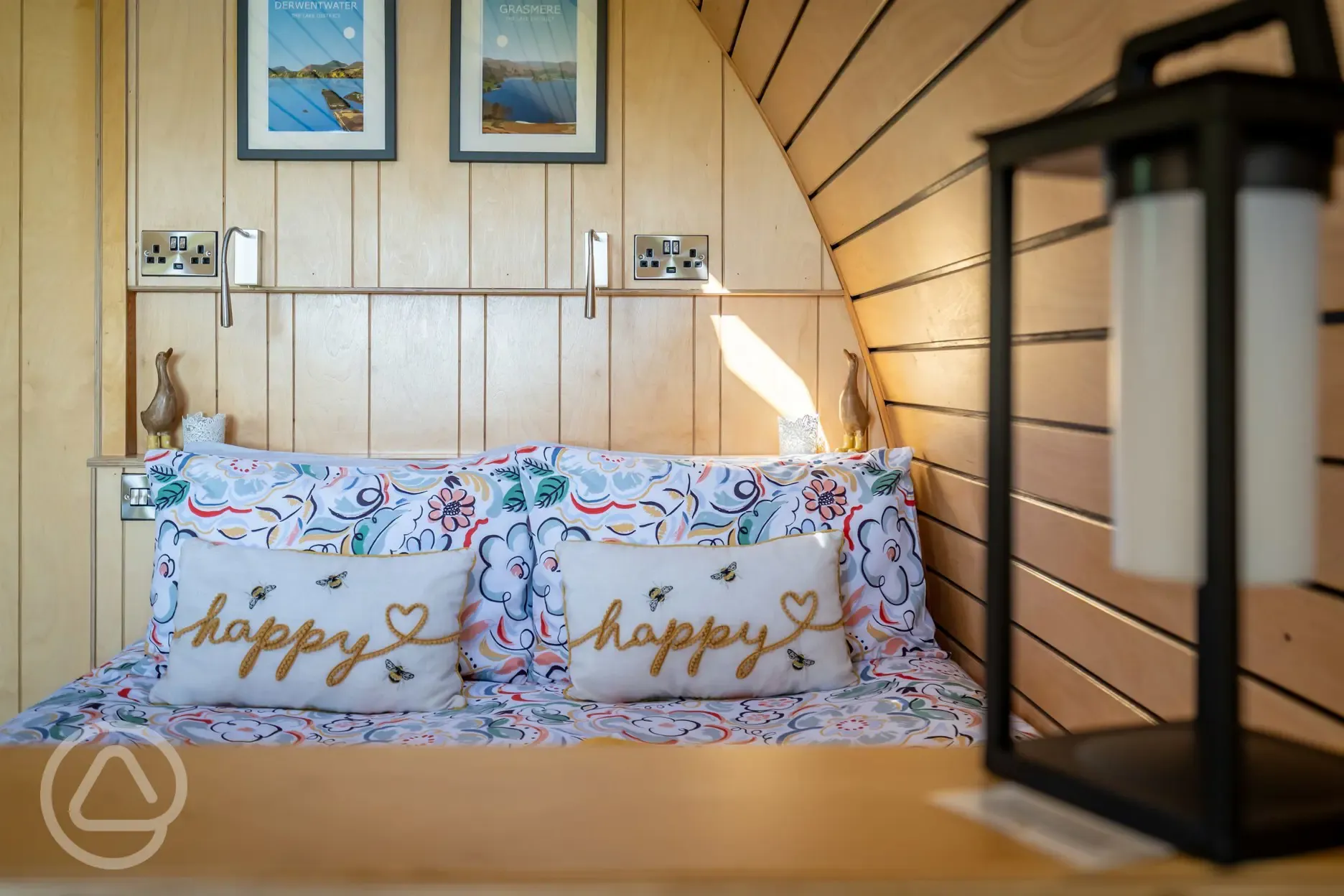 Glamping pod double bed