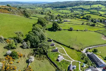 Aerial of the glamping site