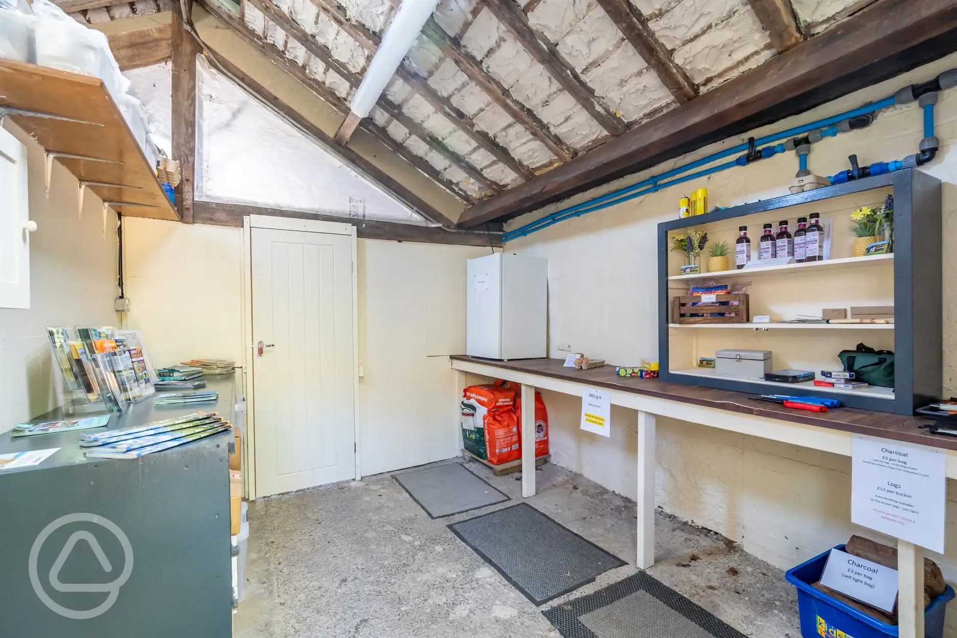 Information room and small fire pit honesty shop