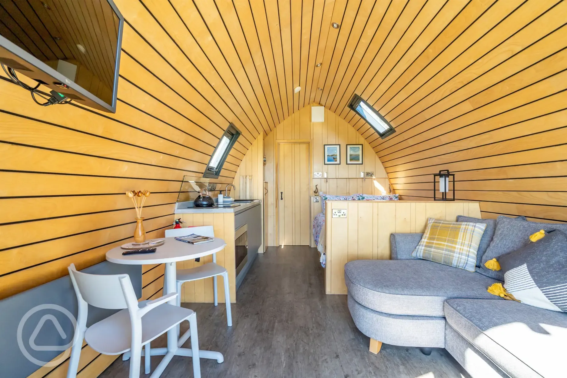 Glamping pod interior