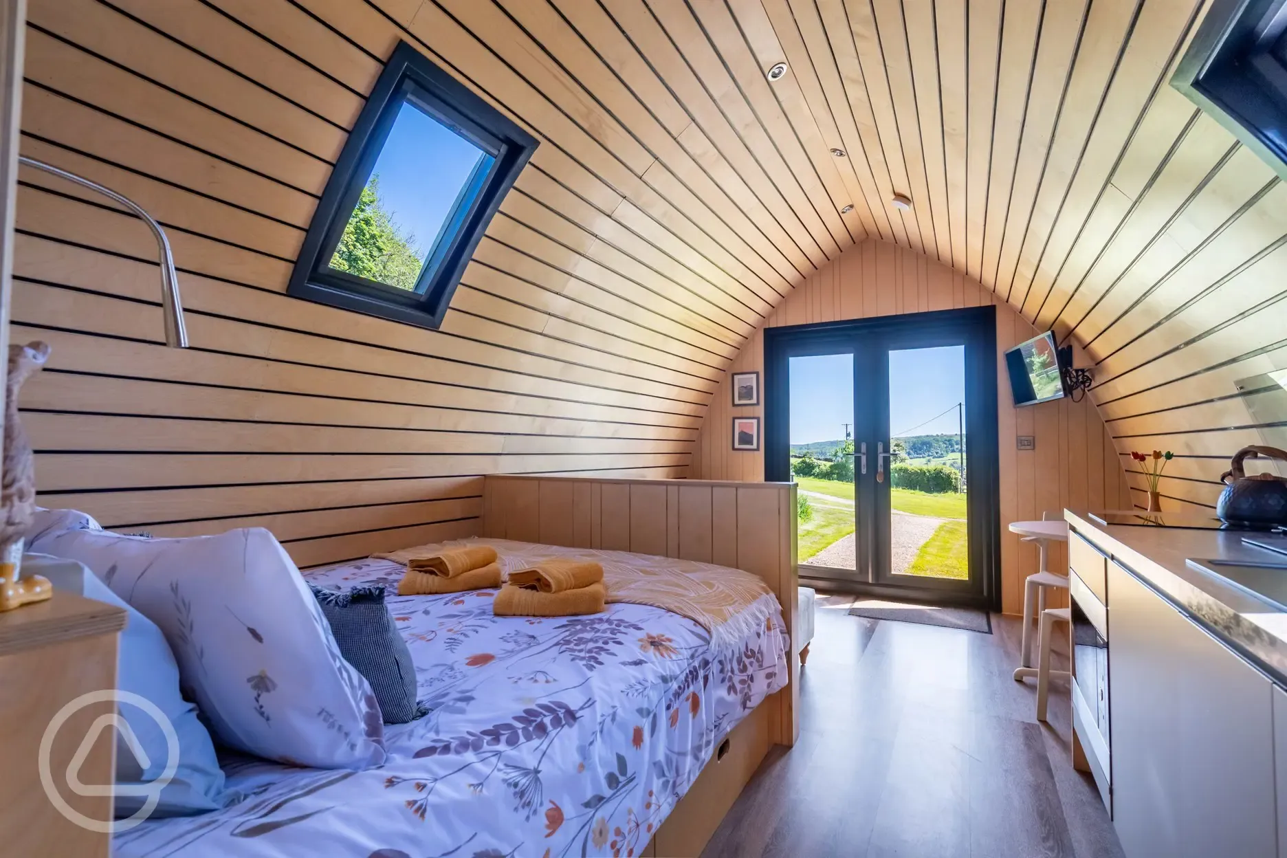 Glamping pod interior