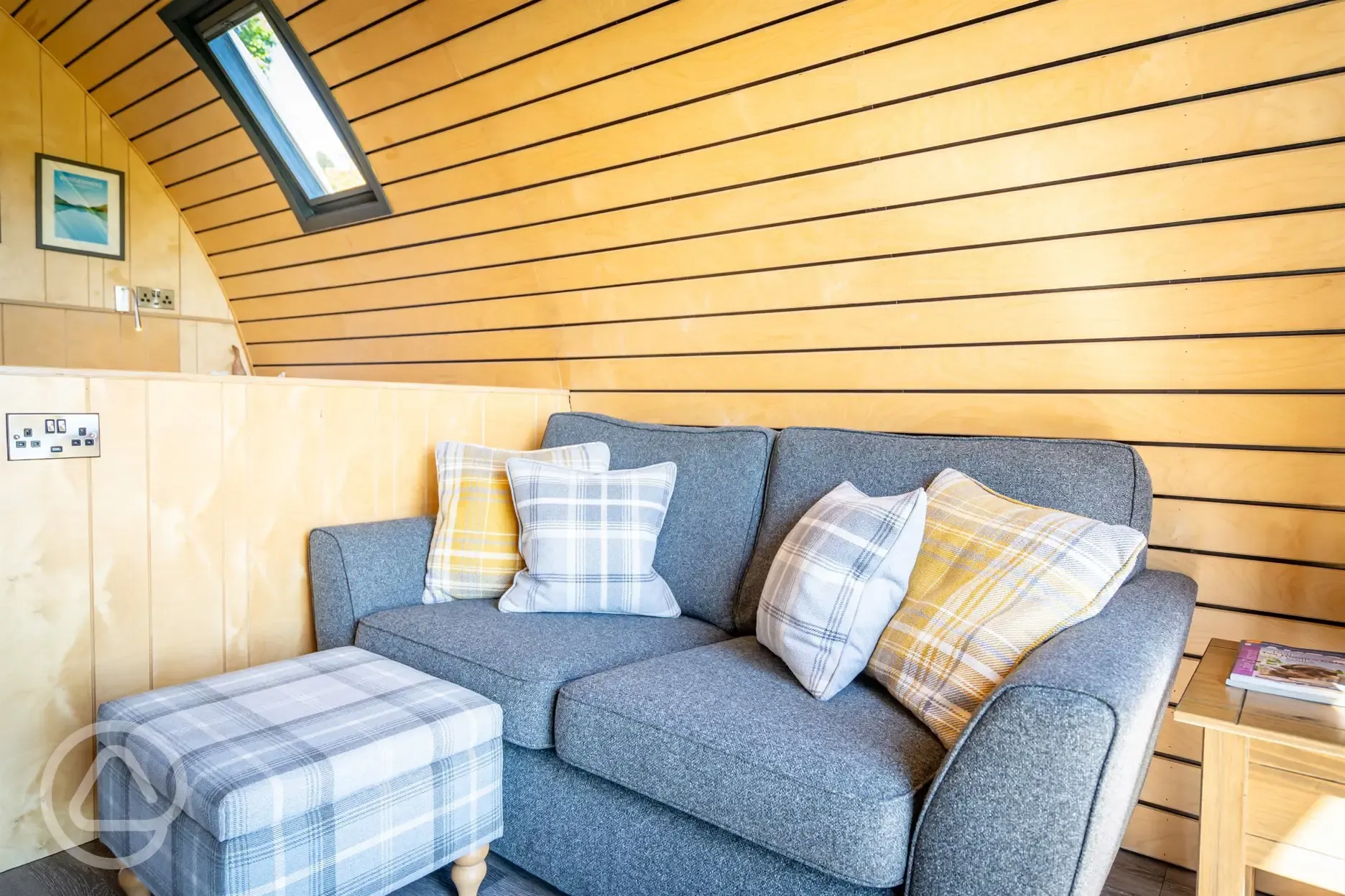 Glamping pod sofa