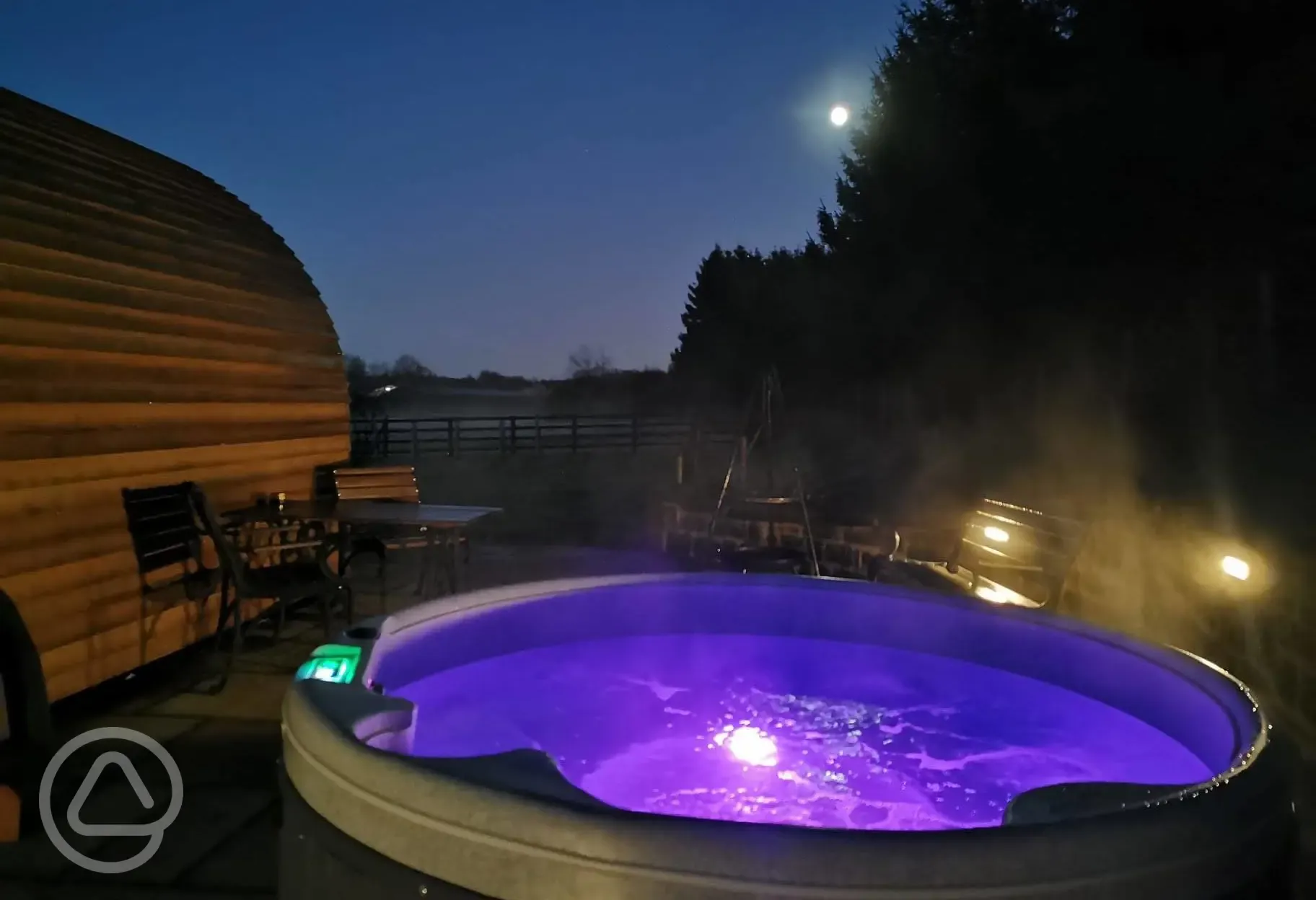 Hot tub at night