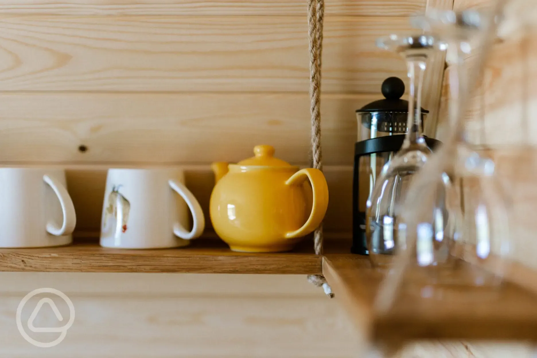 Glamping pod coffee making facilities