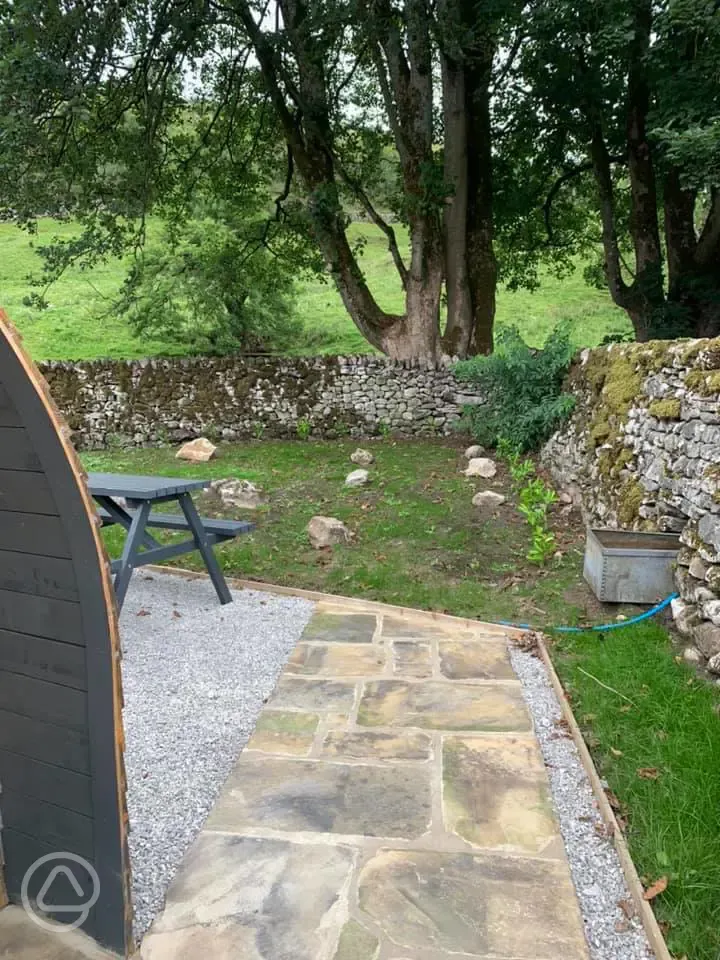 Partridge pod outside area