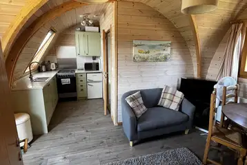 Rabbit pod living area and kitchen