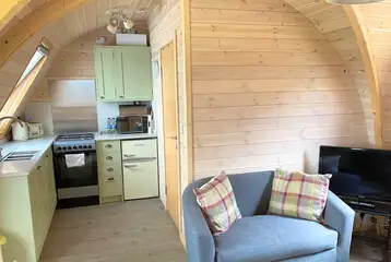 Rabbit pod living area and kitchen