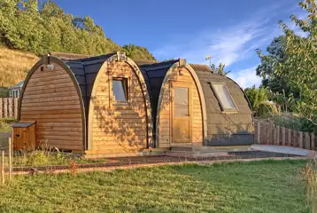 Owl pod with hot tub