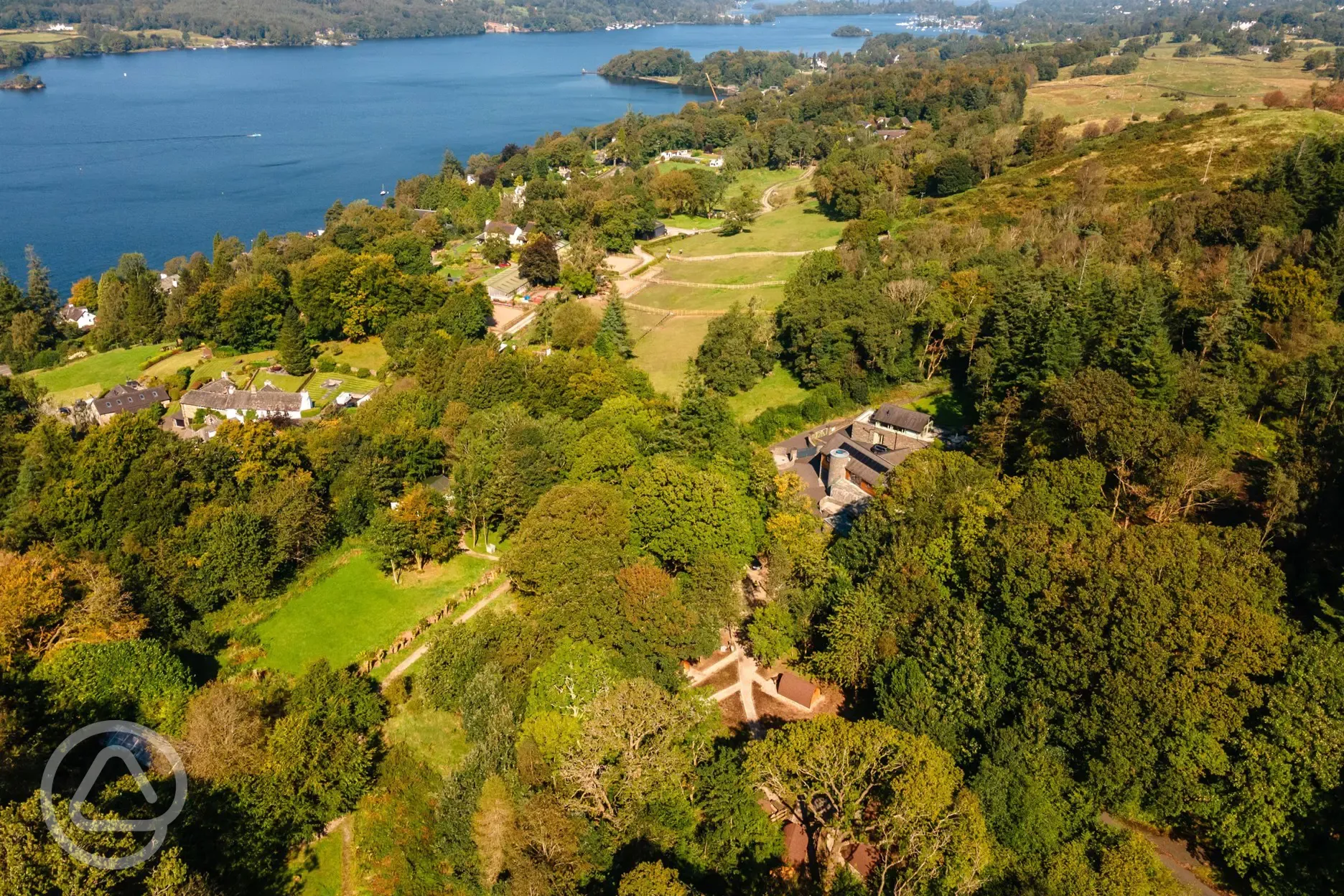 Aerial of the site by Lake Windermere