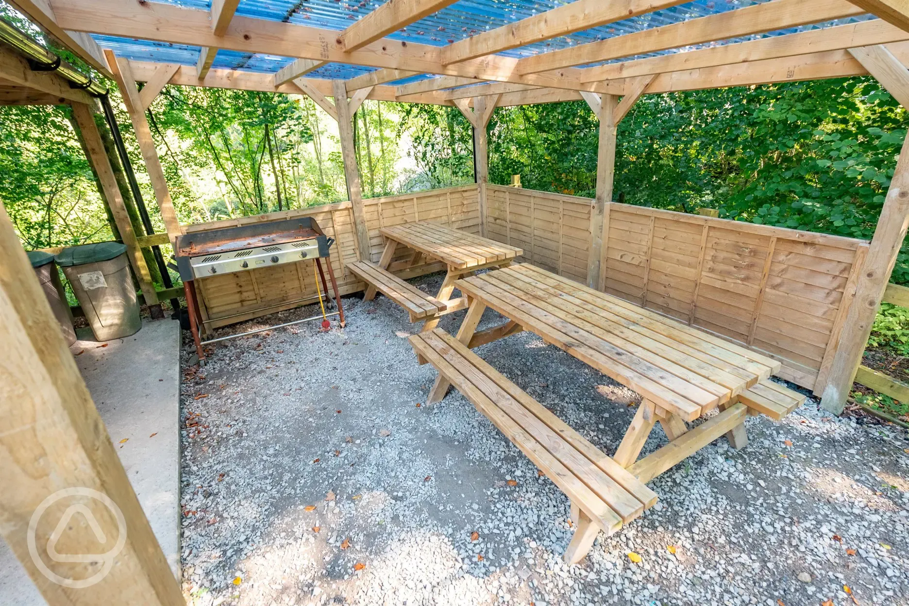 Communal outdoor cooking area