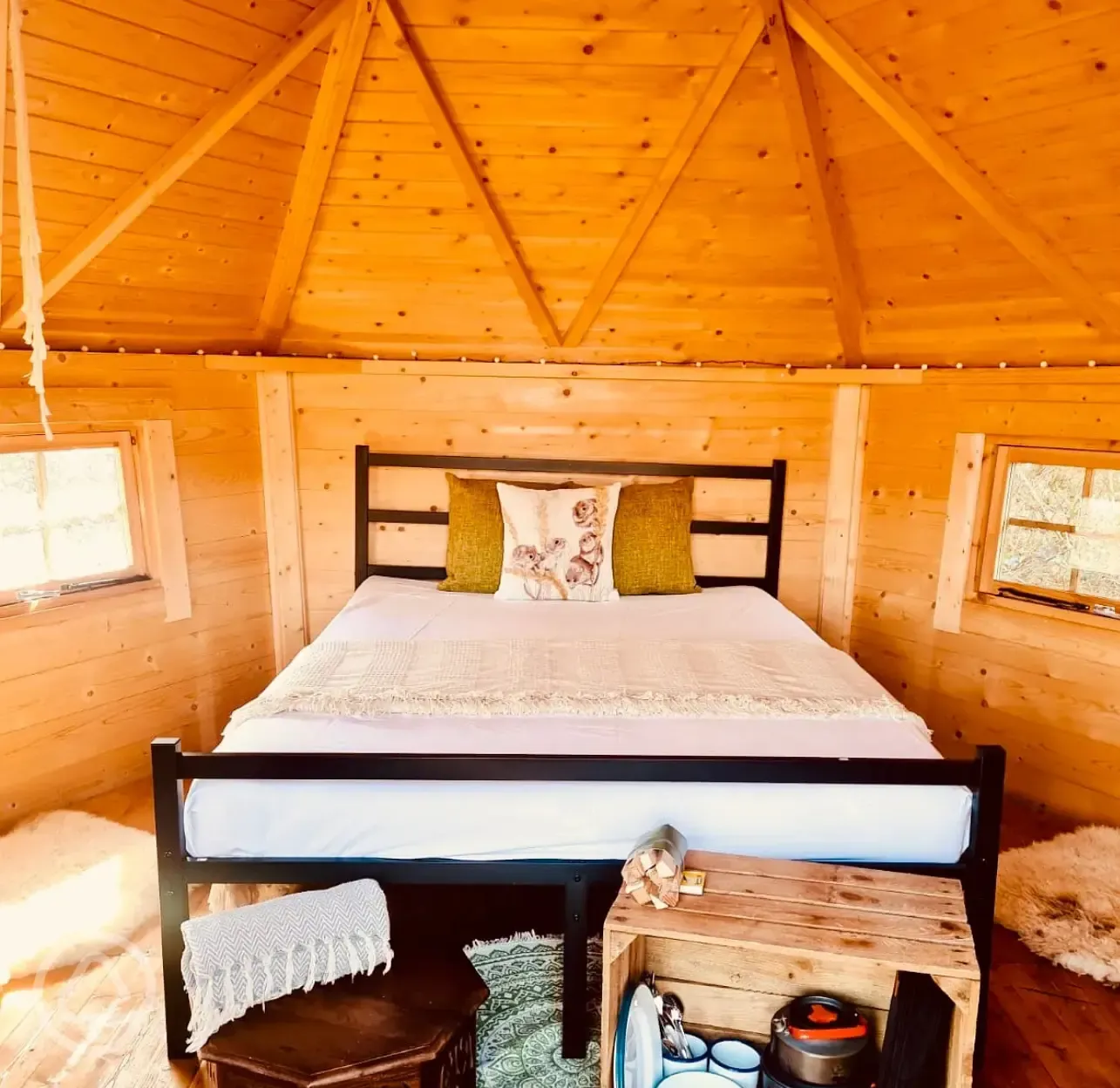 Hyssop glamping cabin interior