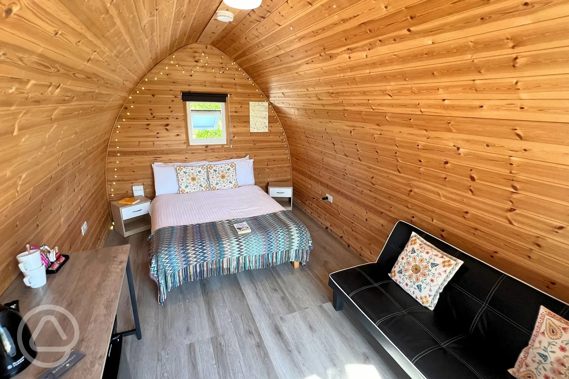 Glamping pod with valley views interior (pet friendly)