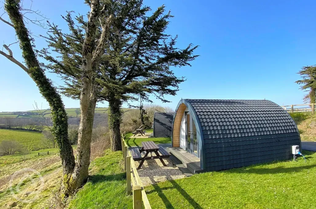 Glamping pod with valley views (pet friendly)