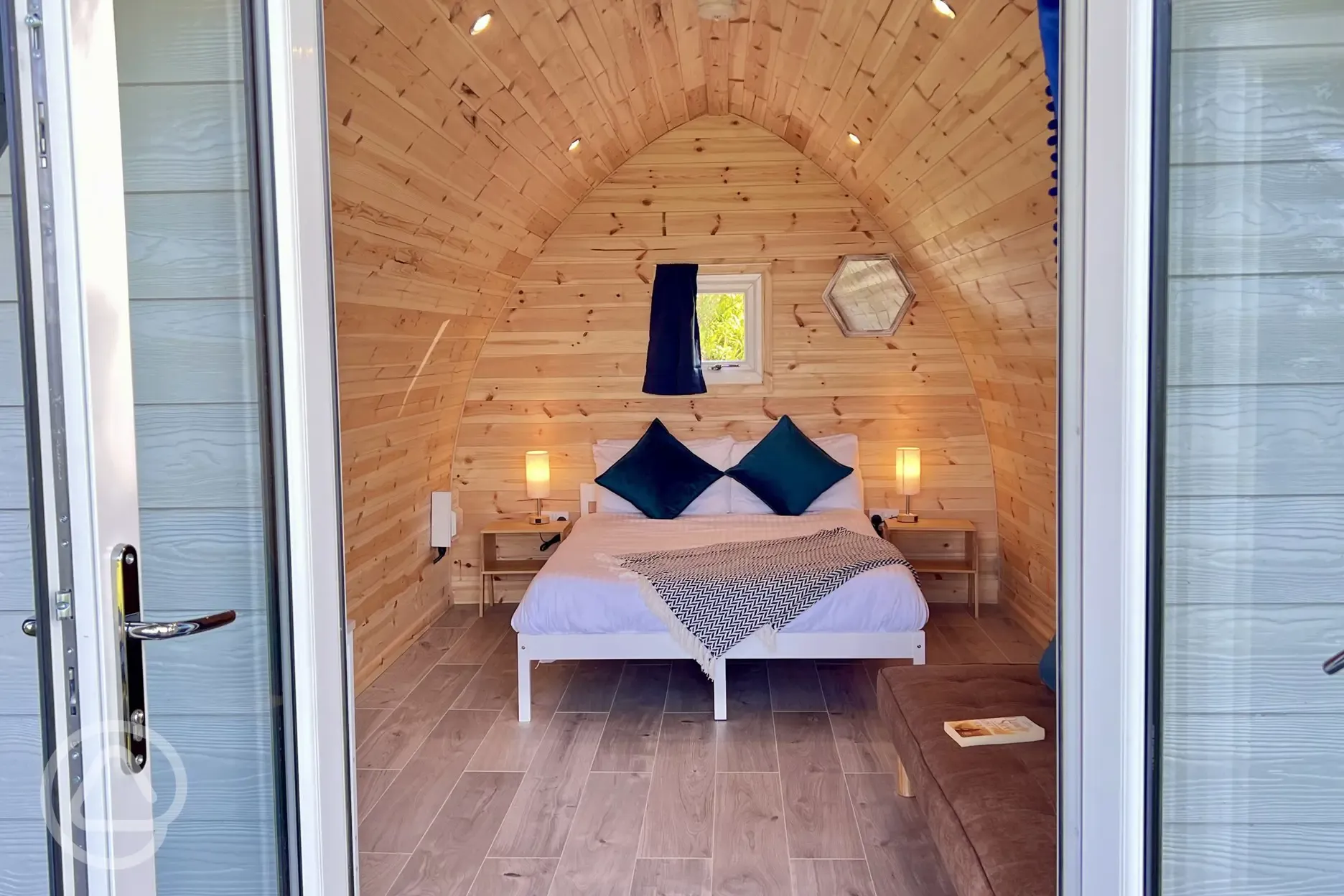 Glamping pod with sea views interior