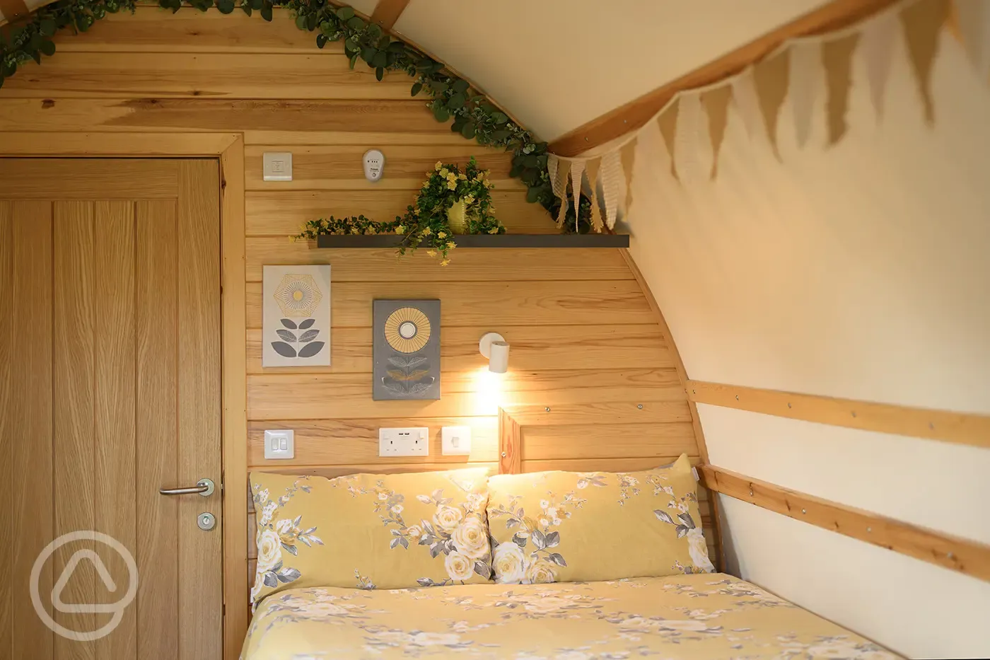 Double bed in the Moorlands, Waitby and Greenrigg pods (bedding included)
