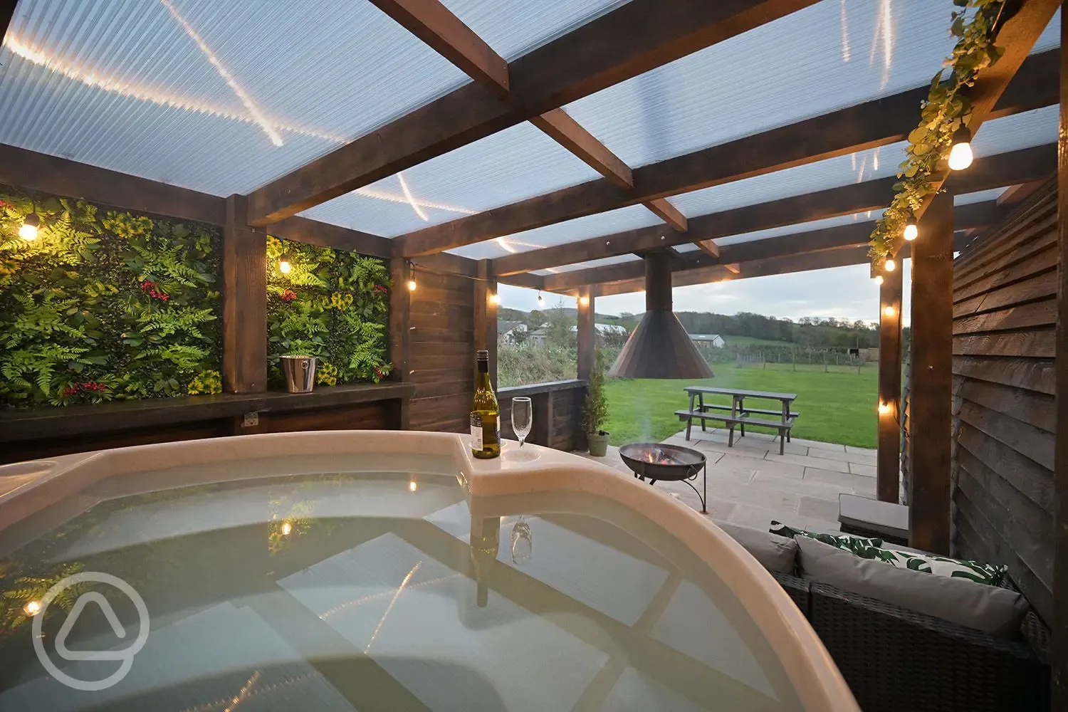 Hot tubs with fire pit in the Moorlands, Waitby and Greenrigg pods