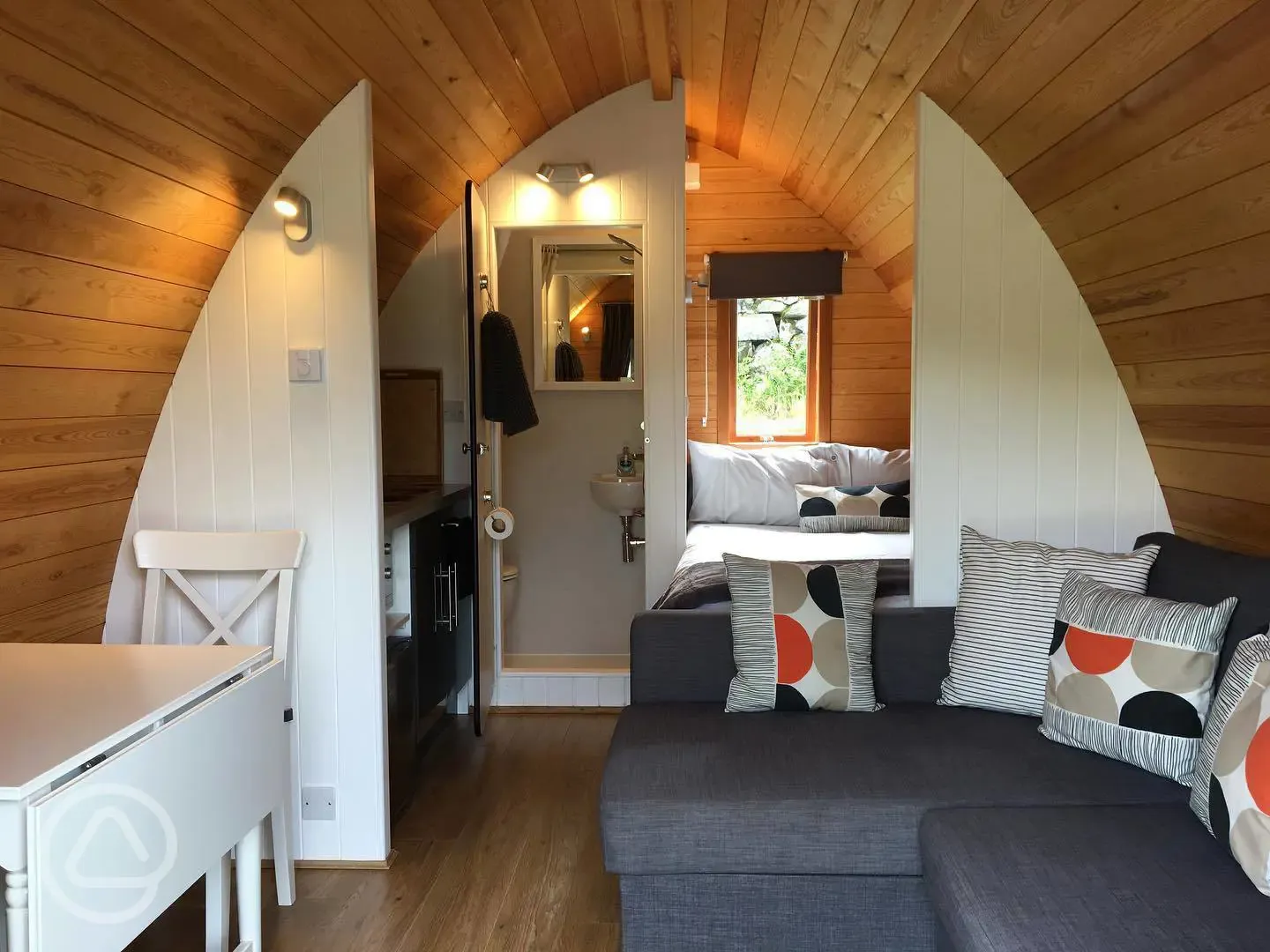 Glamping pod interior