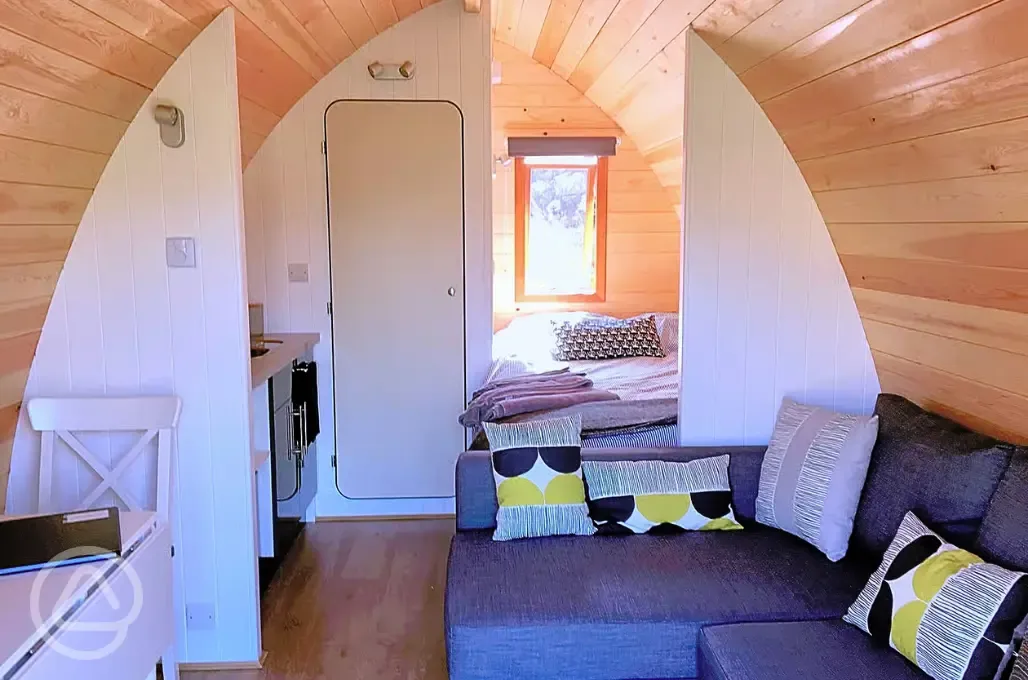 Glamping pod interior