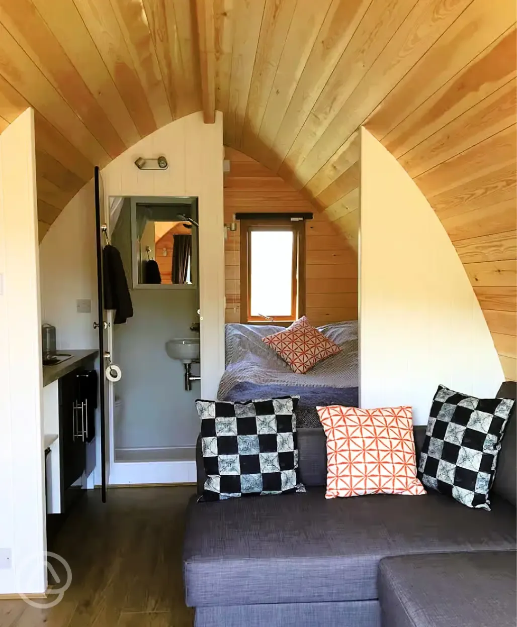 Glamping pod interior