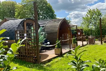 Buttercup and Dandelion ensuite glamping pod exterior 