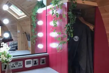 Buttercup ensuite glamping pod interior Buttercup ensuite glamping pod interior