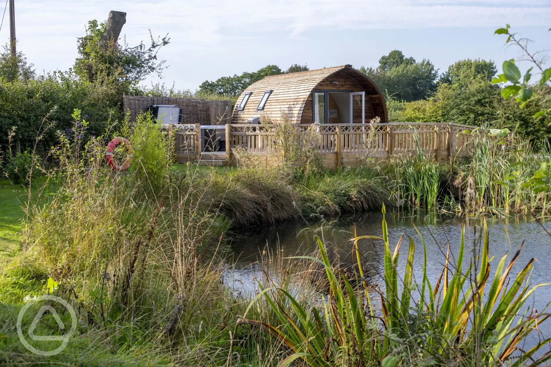 Bowcliffe pod overlooking the pond