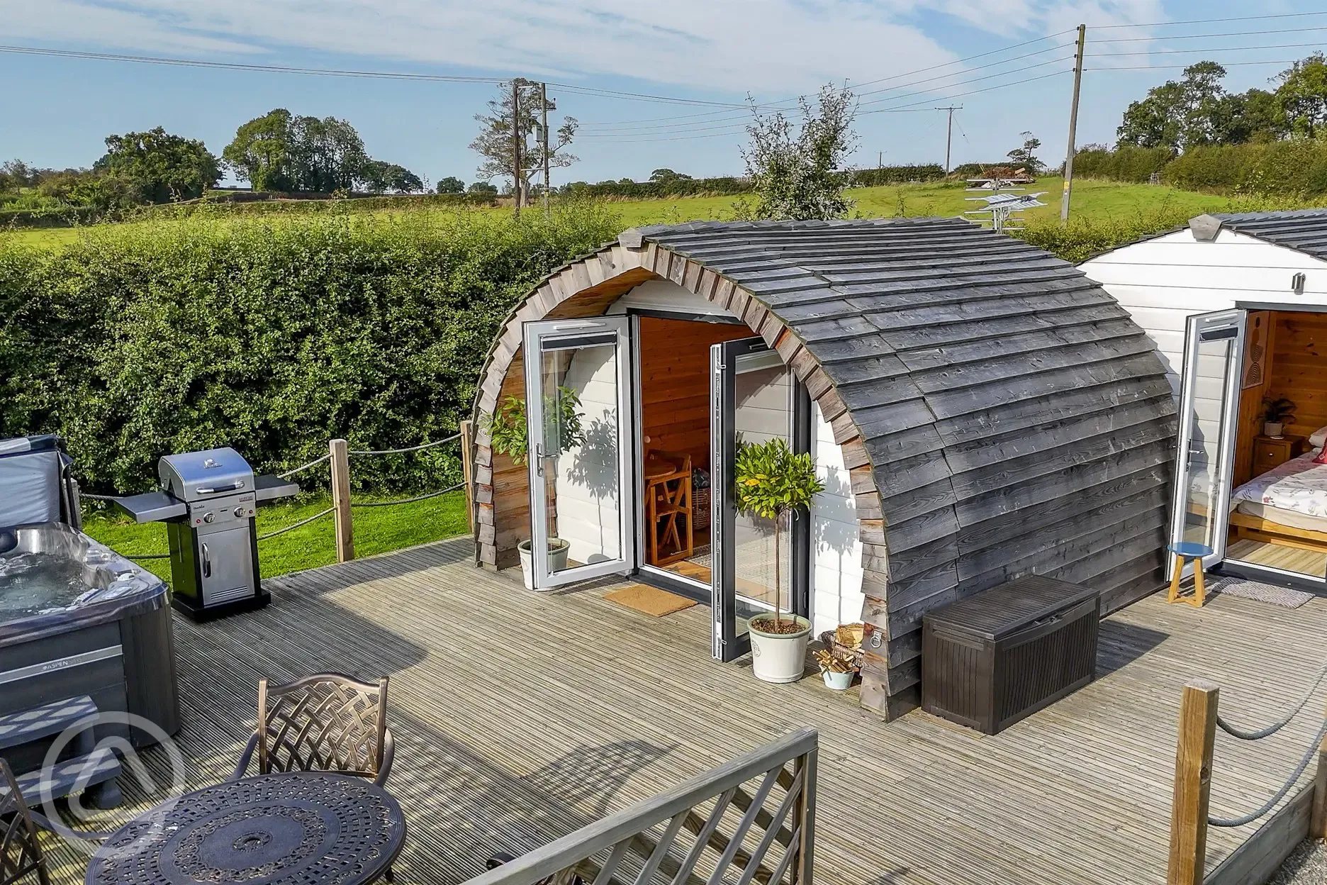 Glencroft's pod and hot tub