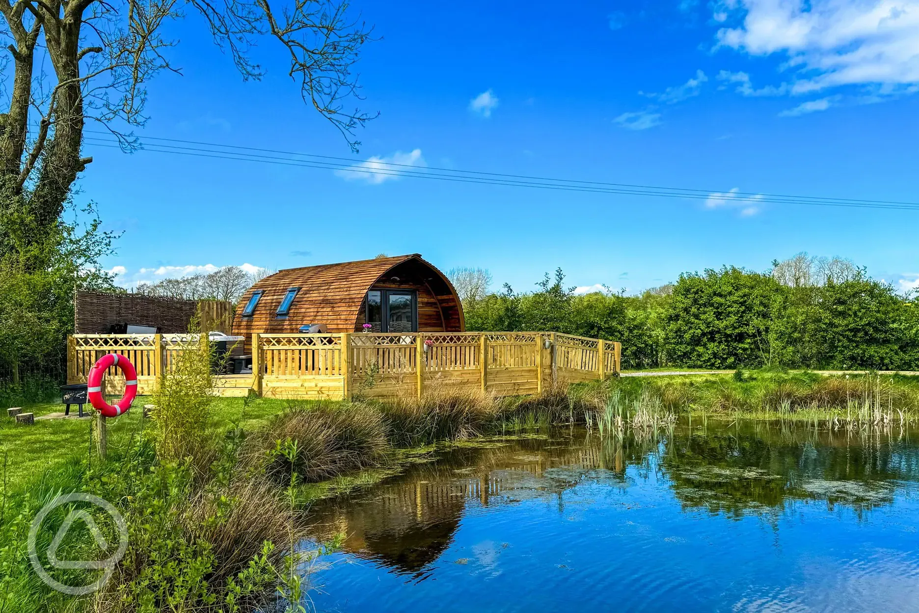 Bowcliffe pod overlooking the pond