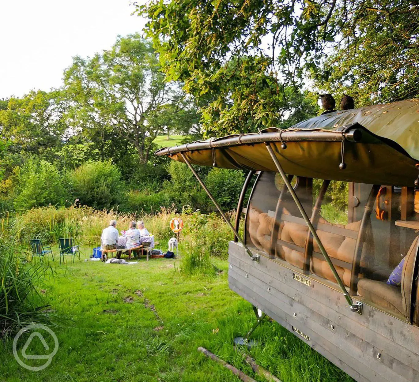 Outside the large landpod