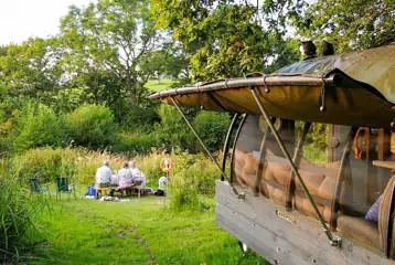 Outside the large landpod Outside the large landpod