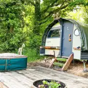 Small landpod with hot tub