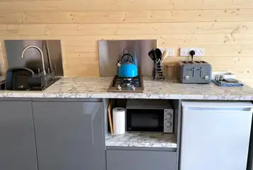 Glamping pod kitchen