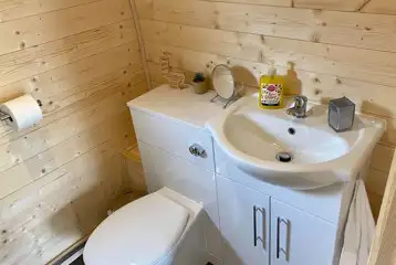 Glamping pod ensuite bathrooms