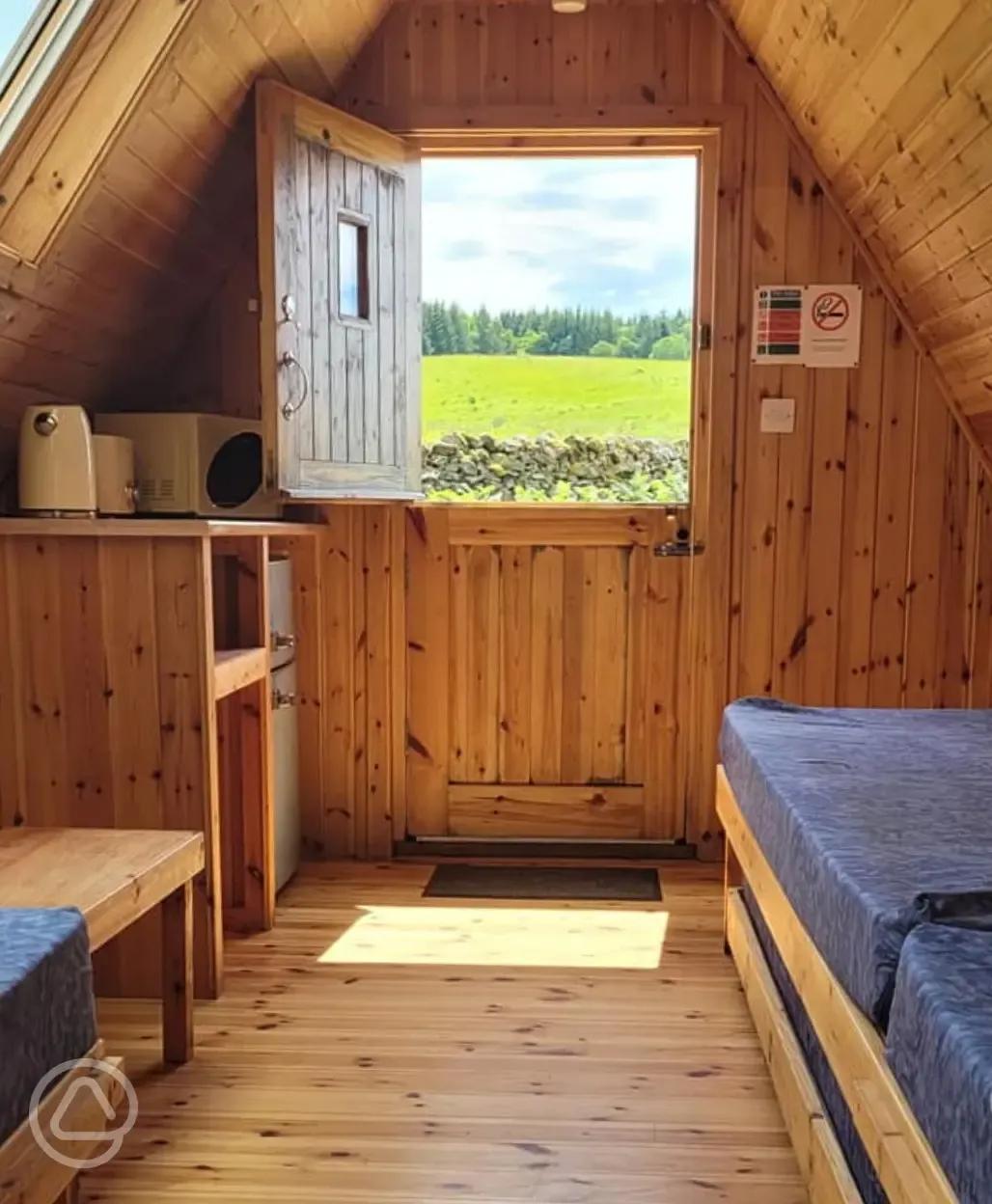 Stargazer glamping pod interior
