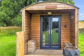 Bunkbed camping pod with a small deck area at Hensol Estate Holidays Bunkbed camping pod with a small deck area at Hensol Estate Holidays