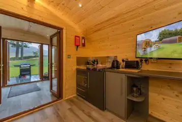 Carrock Sunset Glamping Pod fully equipped kitchen area
