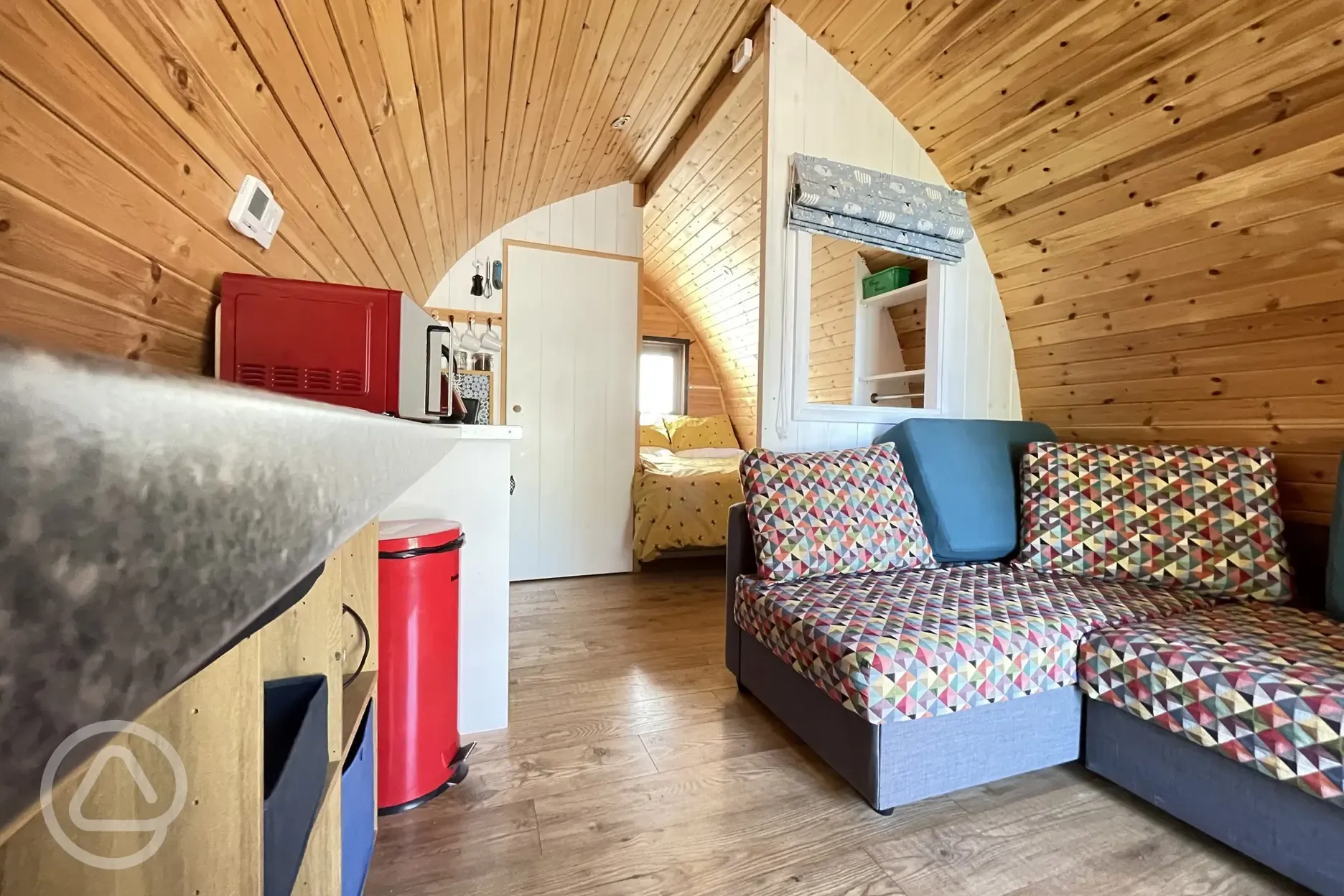 Glamping pod interior