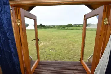 View from inside the camping pod (double) View from inside the camping pod (double)