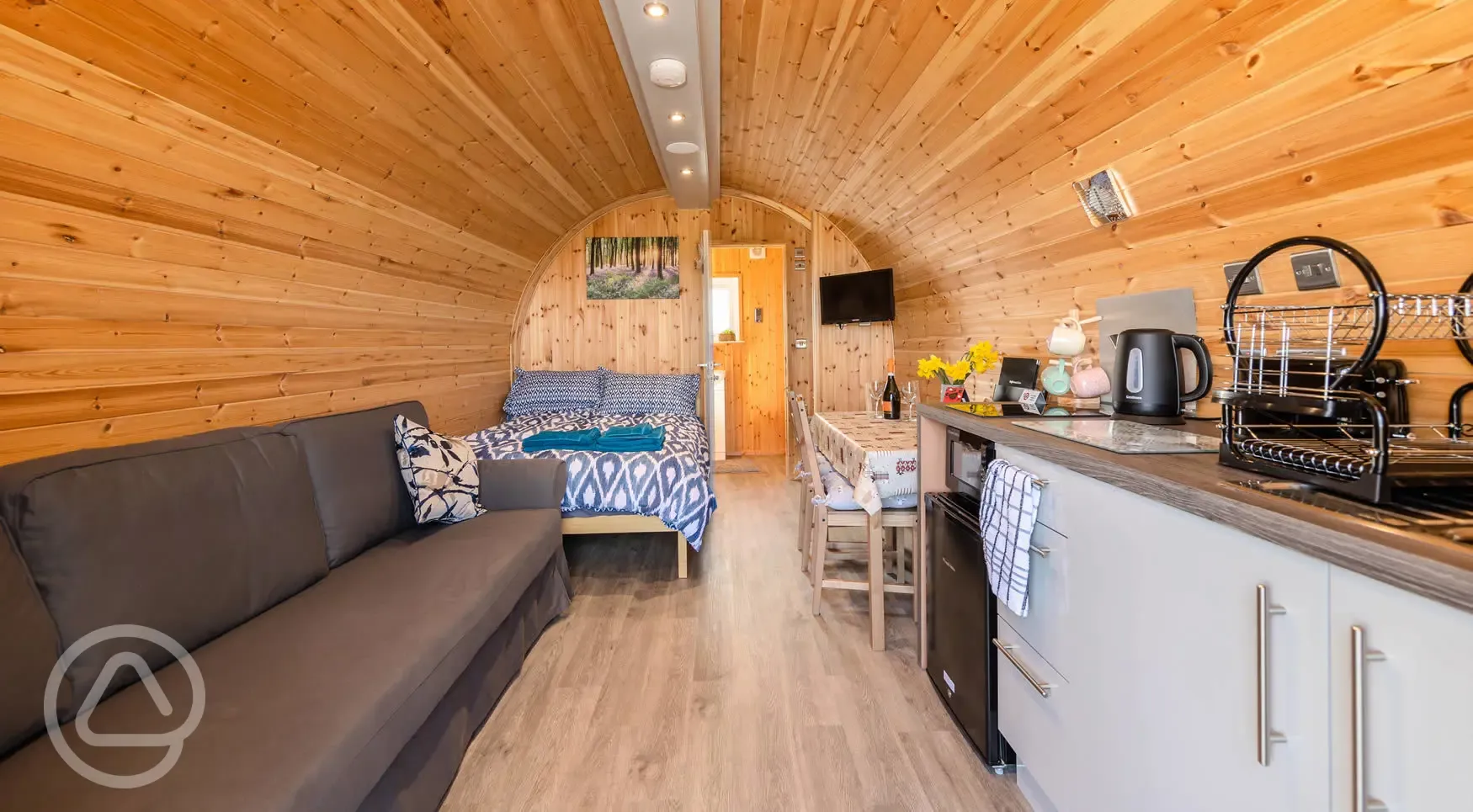 Glamping pod interior