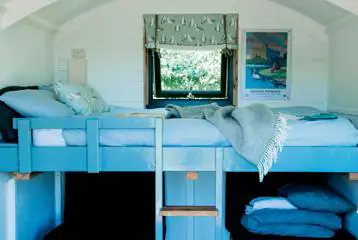 Camping pod with a double bed and two futon beds Camping pod with a double bed and two futon beds