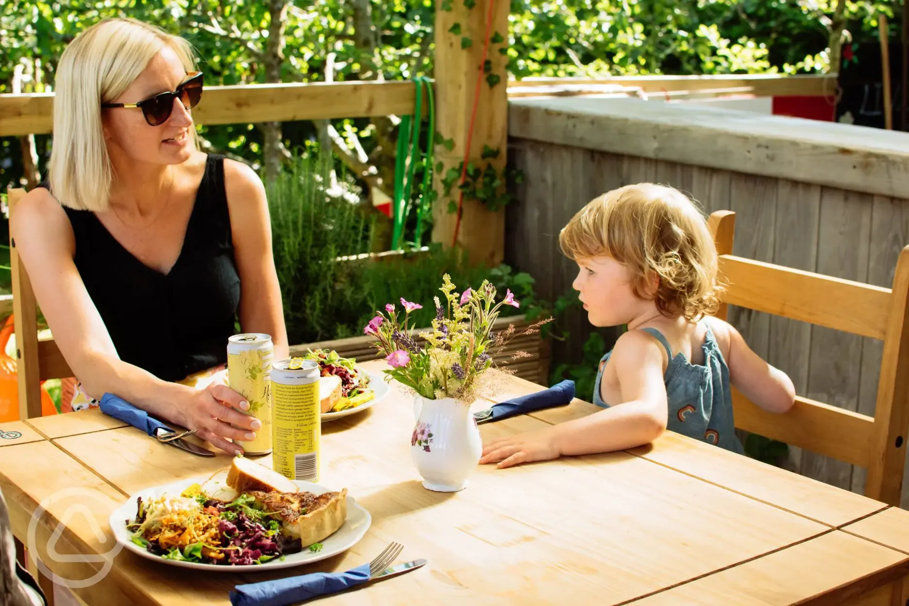 Outdoor seating at the Rowan Tree Cafe