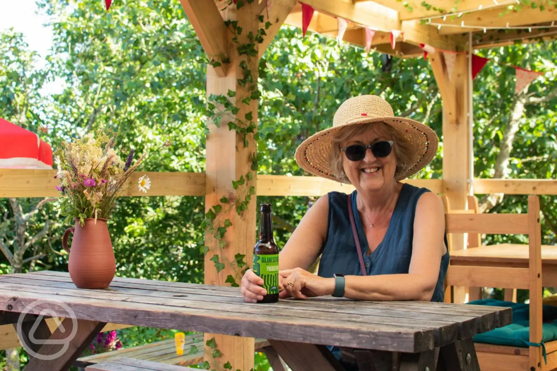 Outdoor seating and the Rowan Tree Cafe 